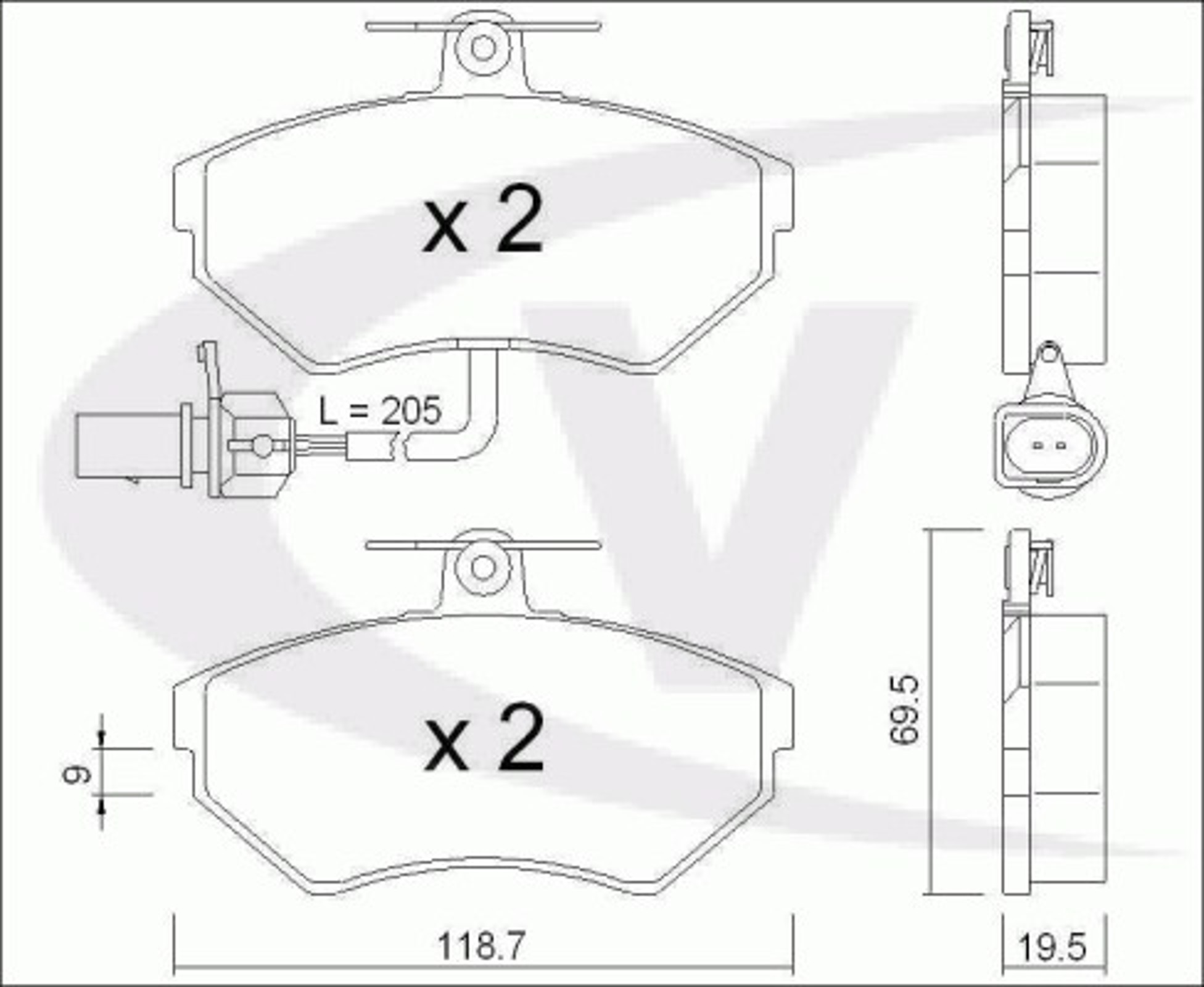 Комплект тормозных колодок дисковый тормоз VAICO V10-8137