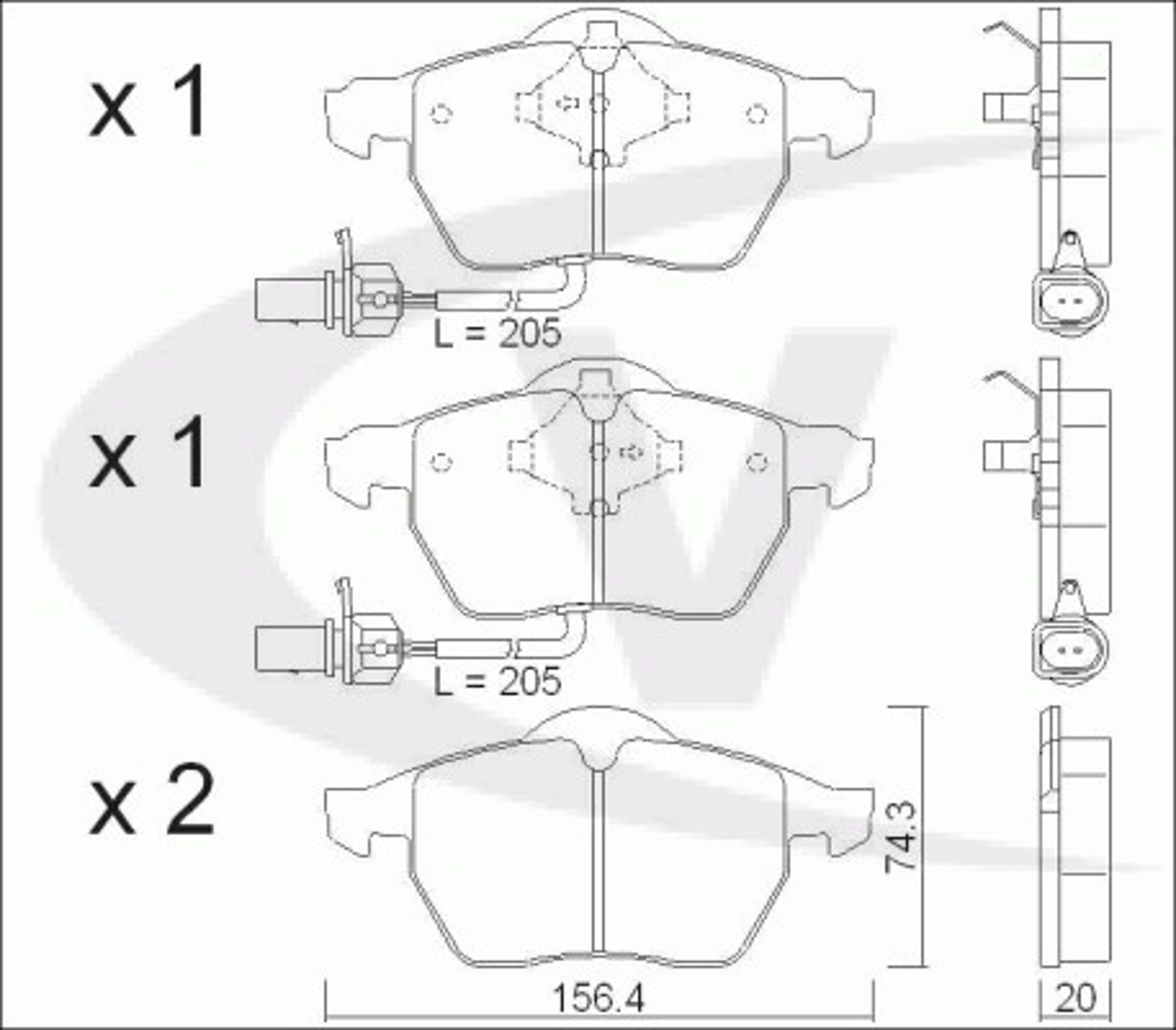 V10-8146 VAICO Комплект тормозных колодок, дисковый тормоз