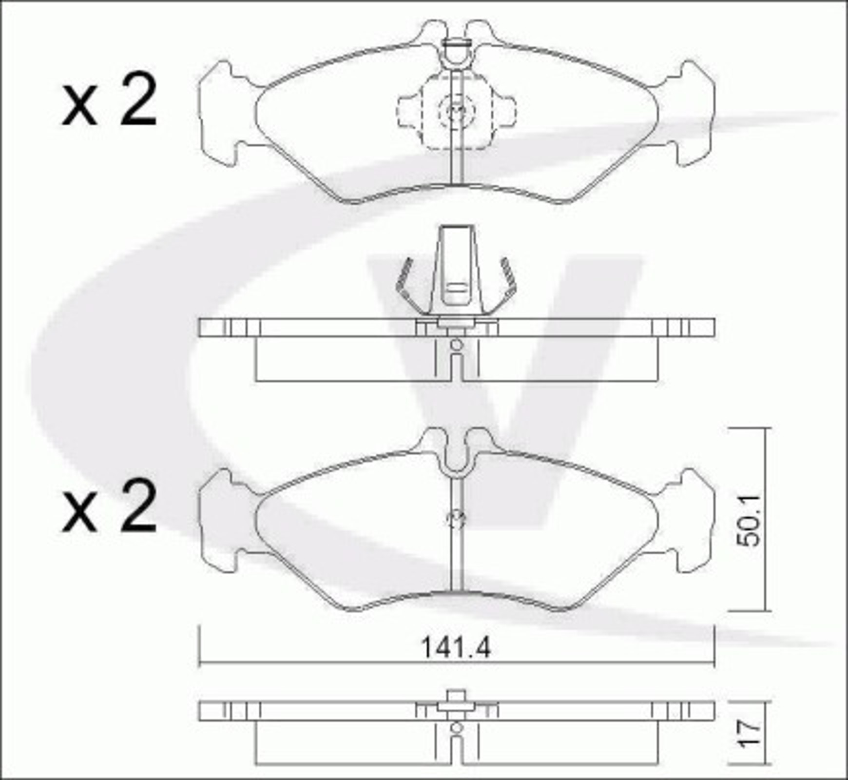 V10-8152 VAICO Колодки тормозные дисковые