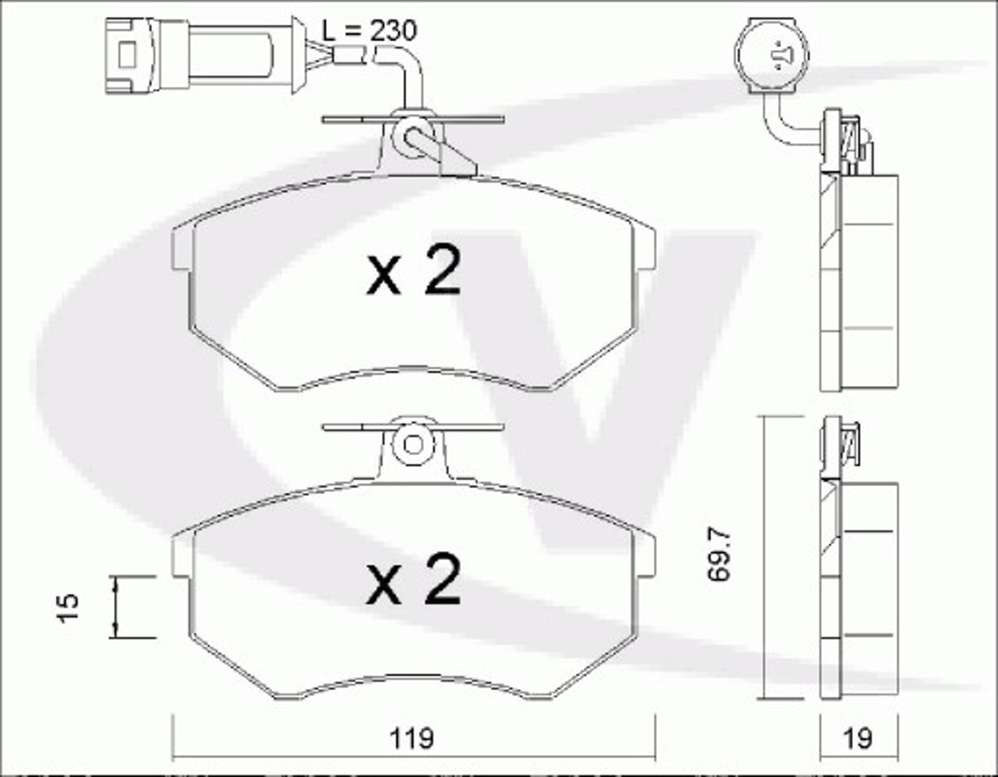 V10-8170 VAICO Комплект тормозных колодок, дисковый тормоз