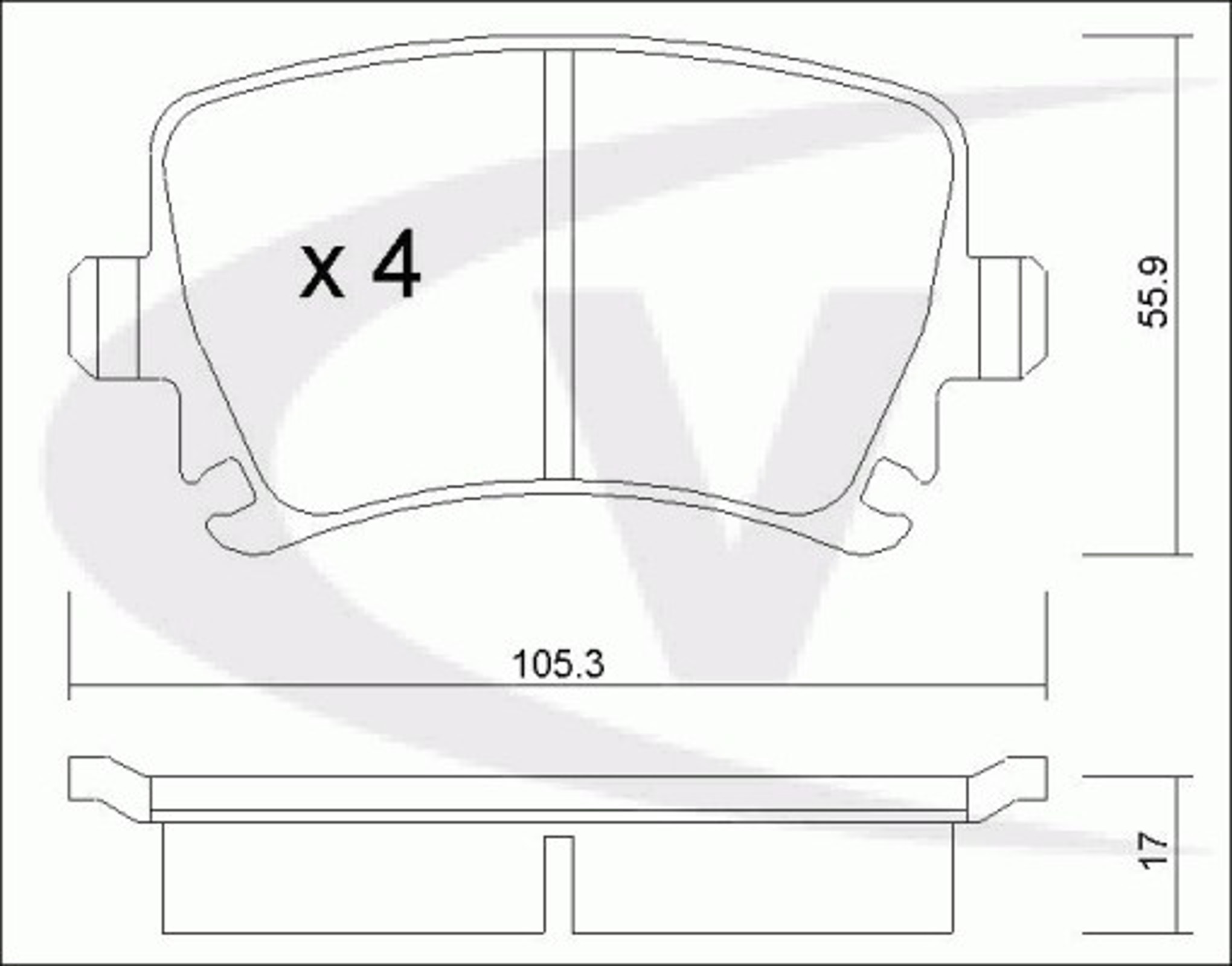 V10-8173 VAICO Комплект тормозных колодок, дисковый тормоз