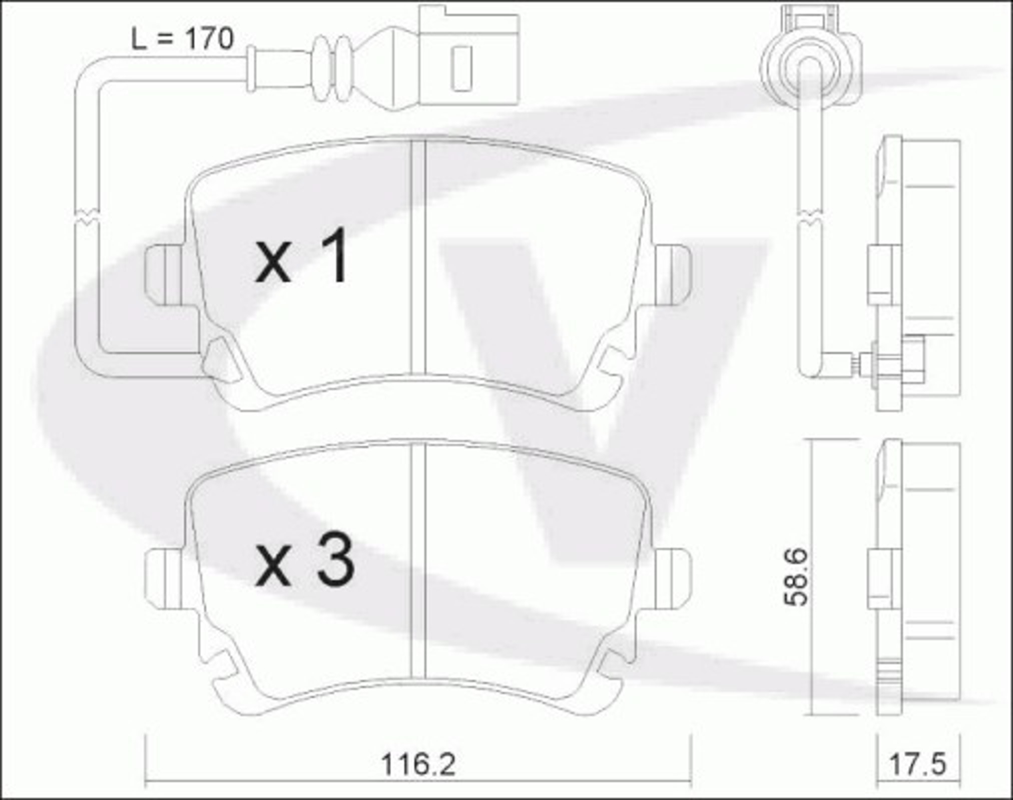 V10-8176 VAICO Колодки тормозные дисковые