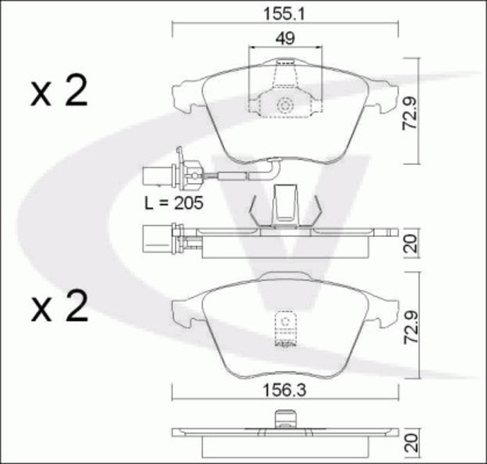 V10-8181 VAICO Колодки тормозные дисковые