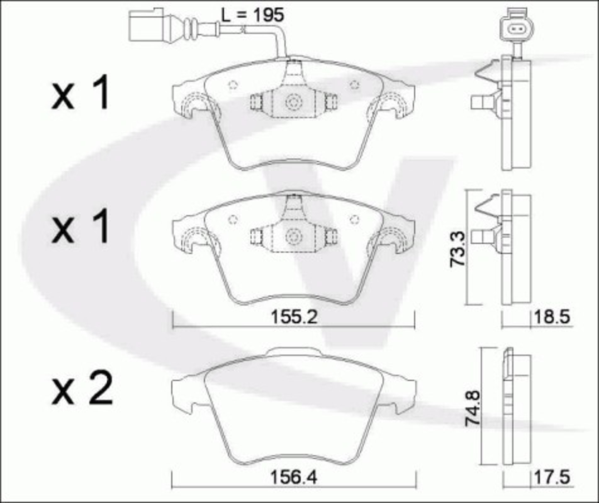 V10-8185 VAICO Комплект тормозных колодок, дисковый тормоз