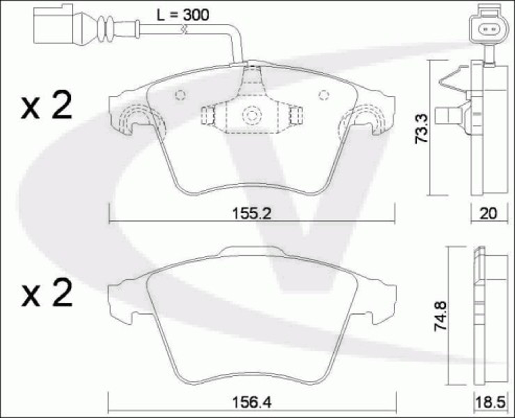 V10-8186 VAICO Колодки тормозные дисковые