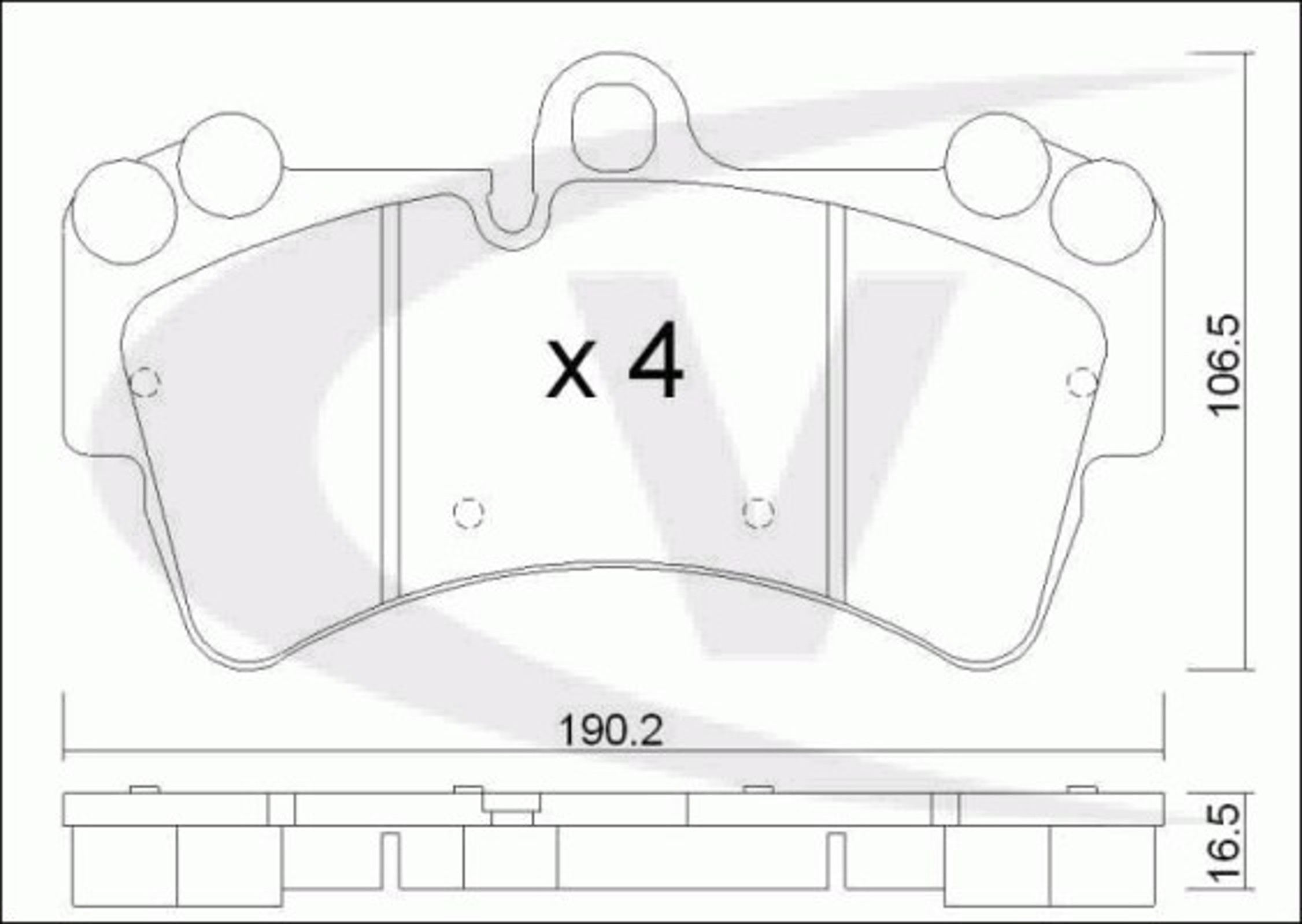 V10-8190 VAICO Колодки тормозные дисковые