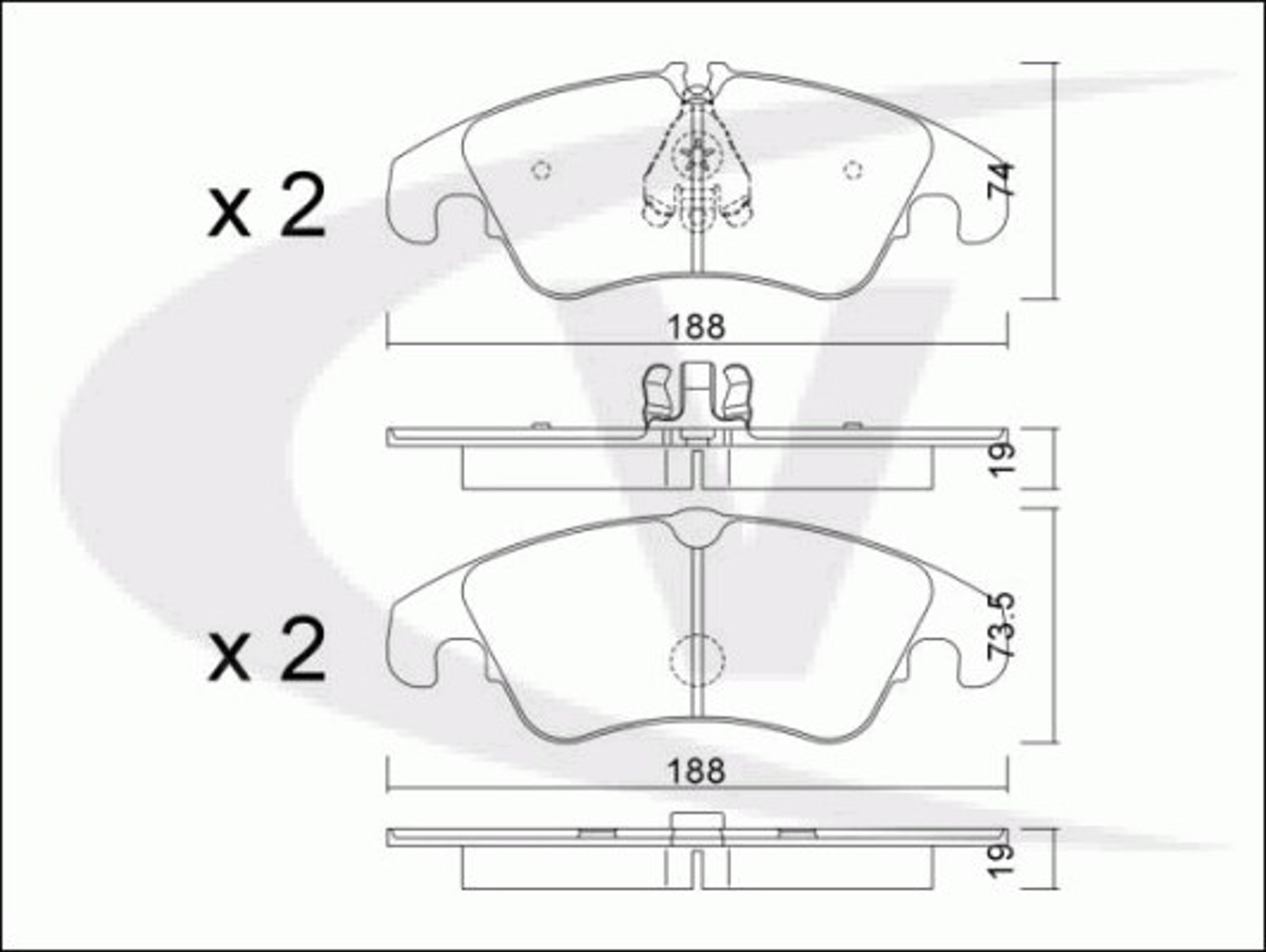 V10-8304 VAICO Комплект тормозных колодок, дисковый тормоз