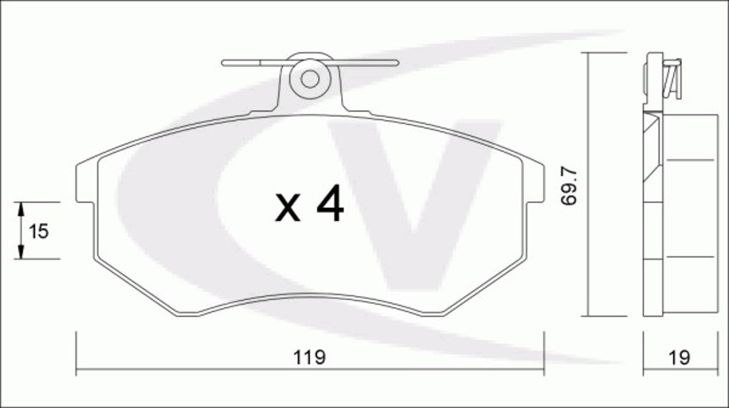 V10-8345 VAICO Комплект тормозных колодок, дисковый тормоз