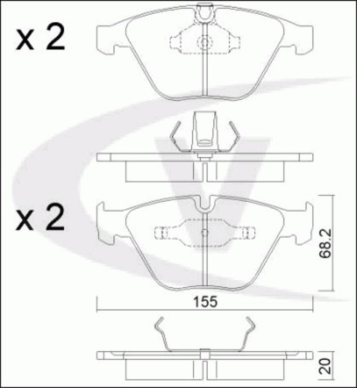 Комплект тормозных колодок дисковый тормоз VAICO V20-8121