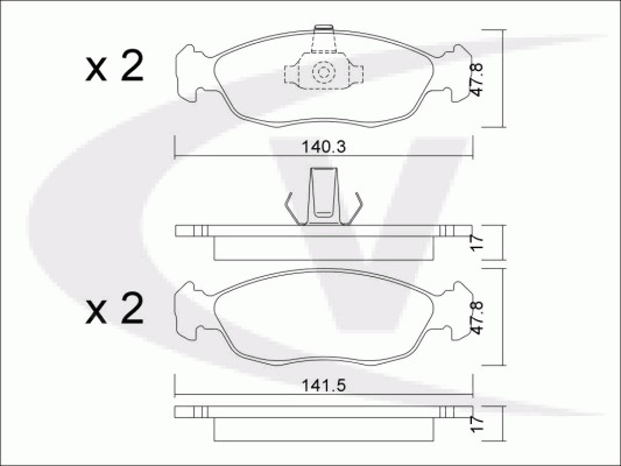 V22-0076 VAICO Колодки тормозные дисковые