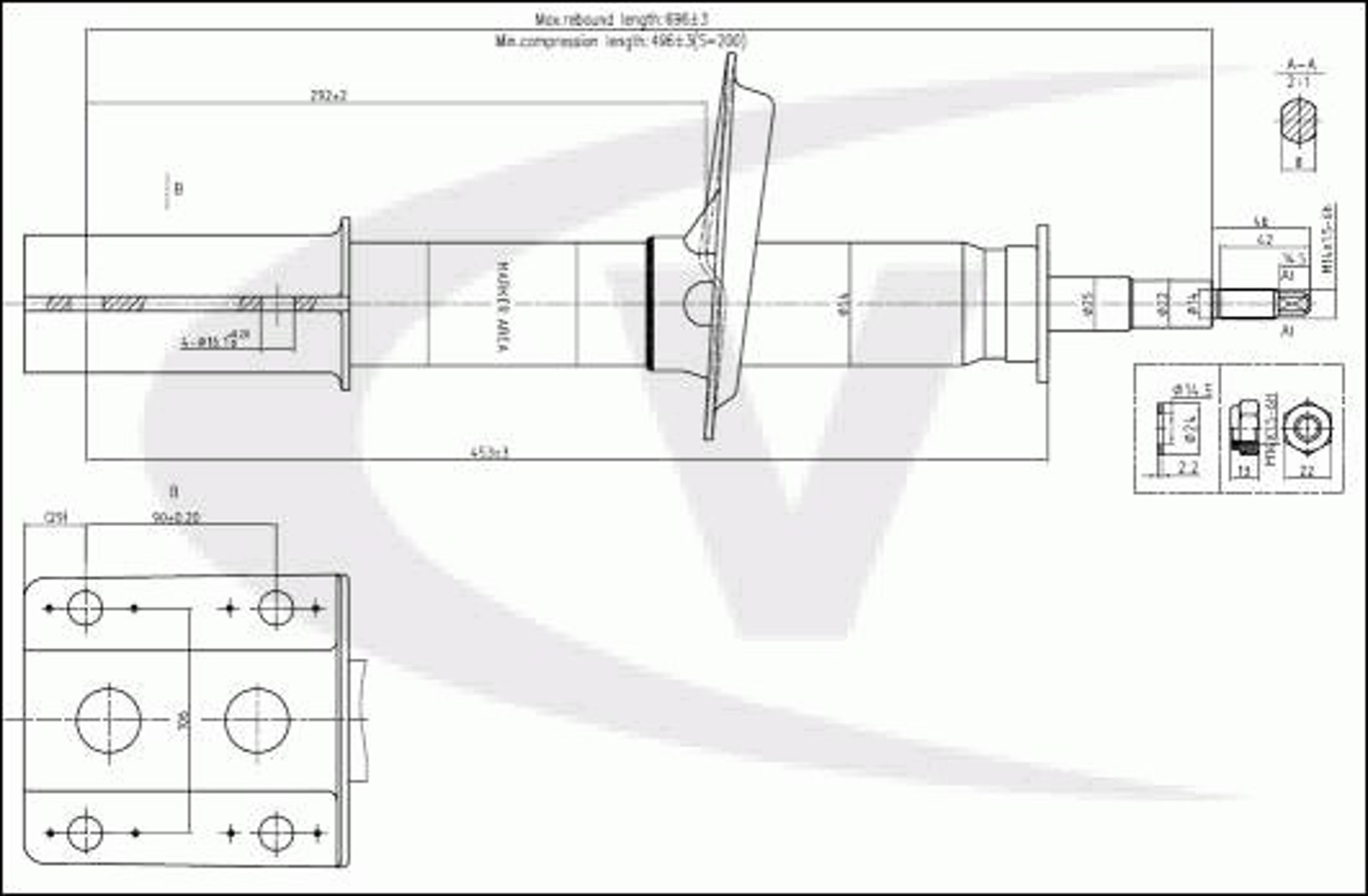 Амортизатор подвески VAICO V24-0160