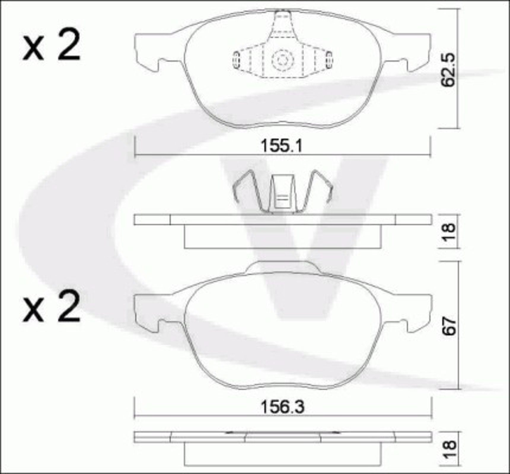 V25-8112 VAICO Комплект тормозных колодок, дисковый тормоз