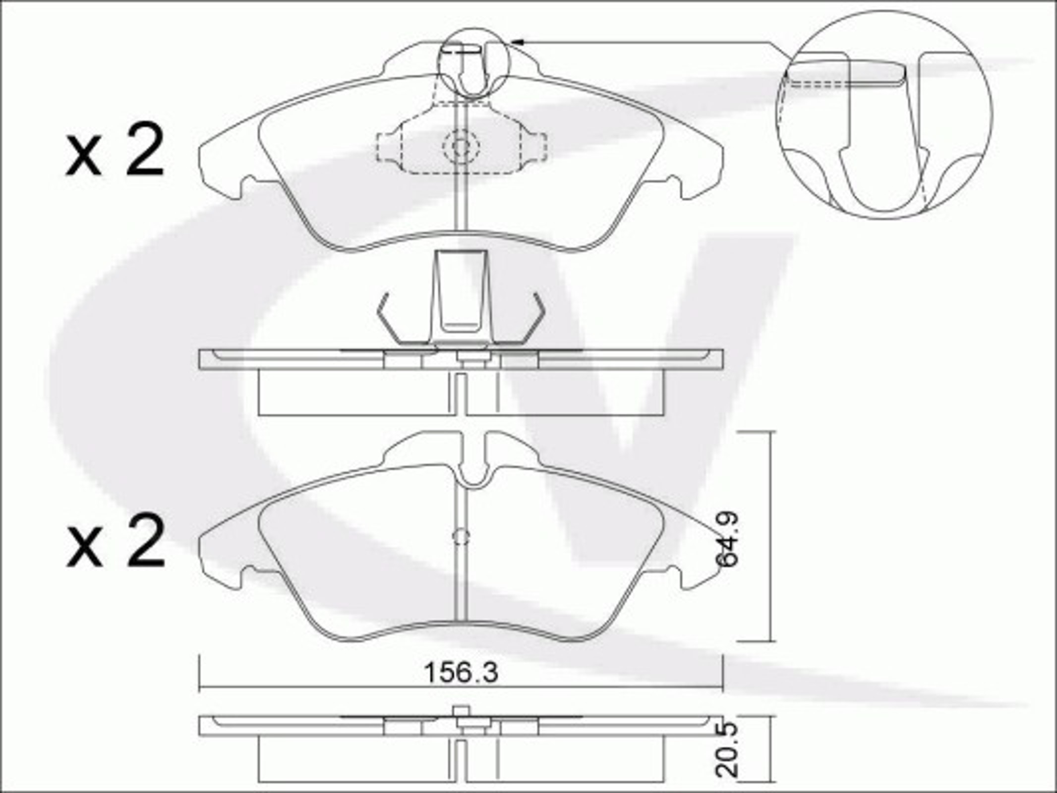 Колодки тормозные дисковые VAICO V30-6134