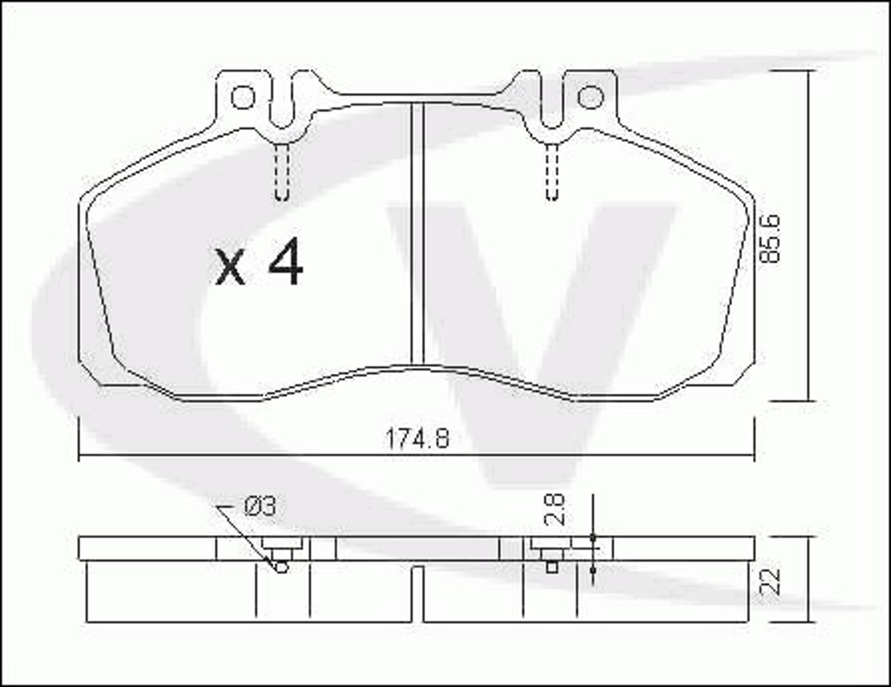 V30-8140 VAICO Комплект тормозных колодок, дисковый тормоз