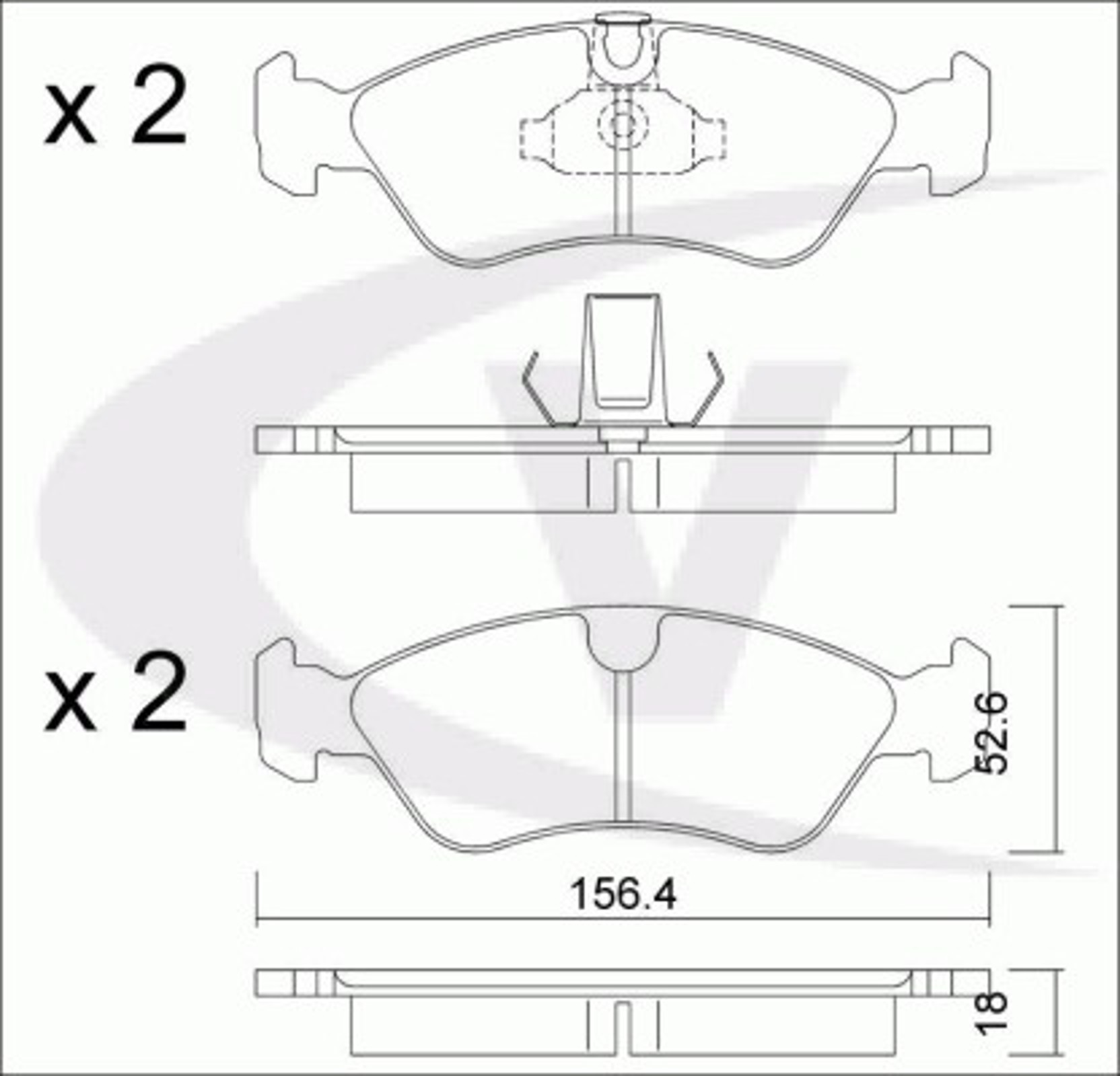 V40-0150 VAICO Комплект тормозных колодок, дисковый тормоз