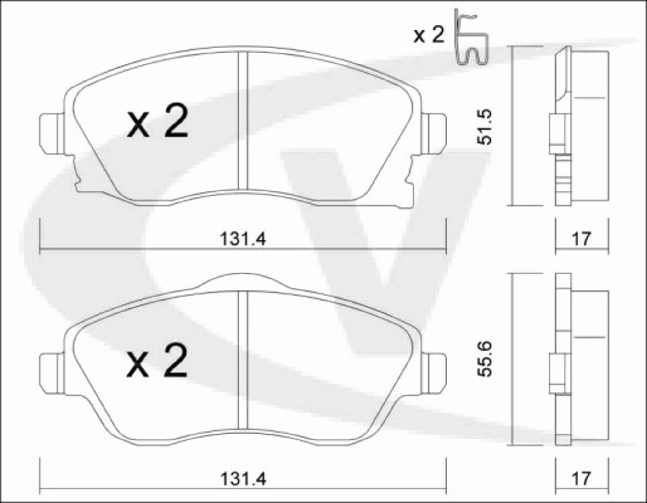 V40-8031 VAICO Комплект тормозных колодок, дисковый тормоз