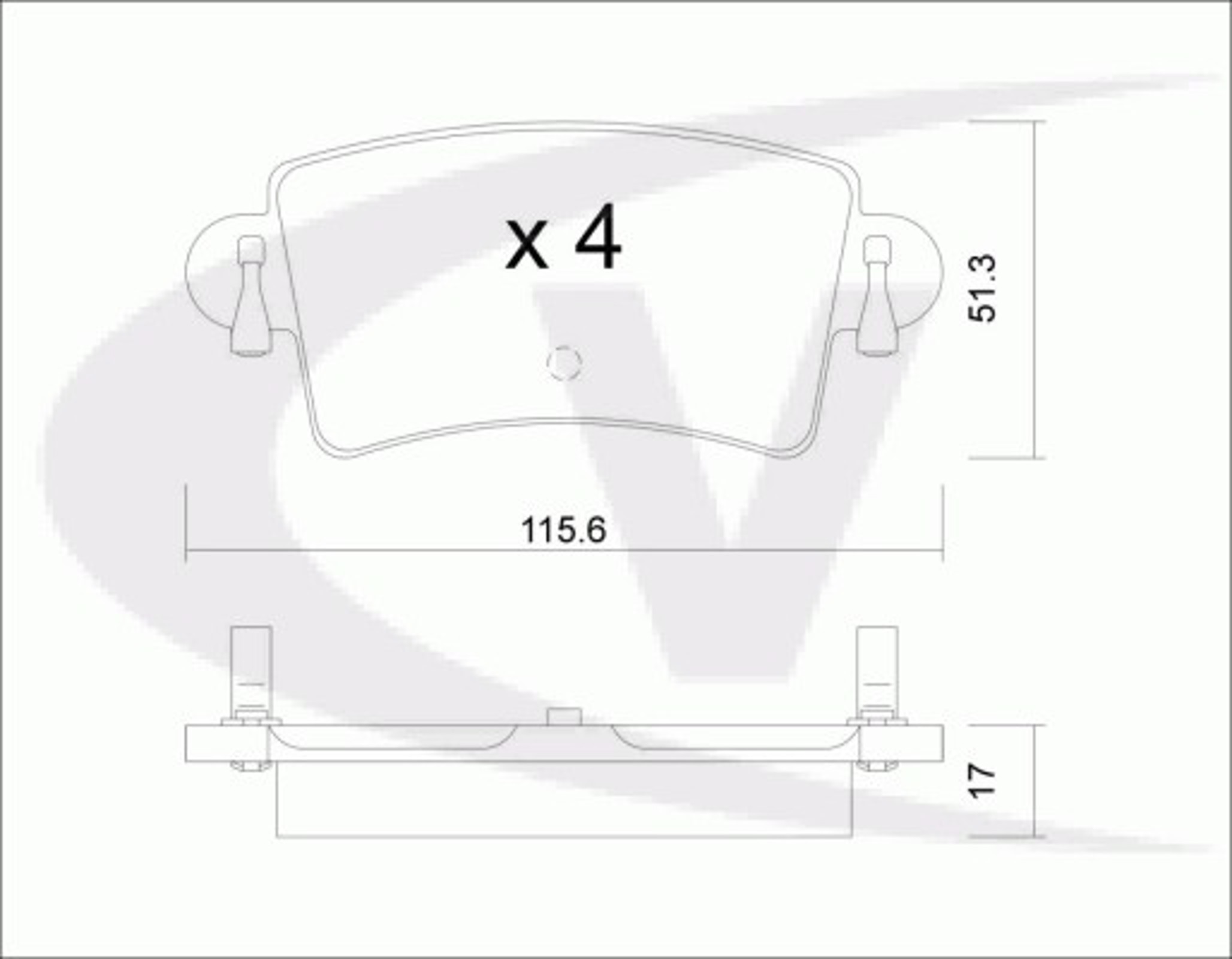 V40-8035 VAICO Комплект тормозных колодок, дисковый тормоз