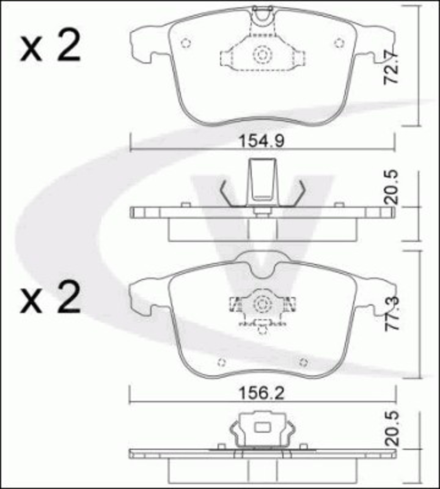 Колодки тормозные дисковые VAICO V40-8043