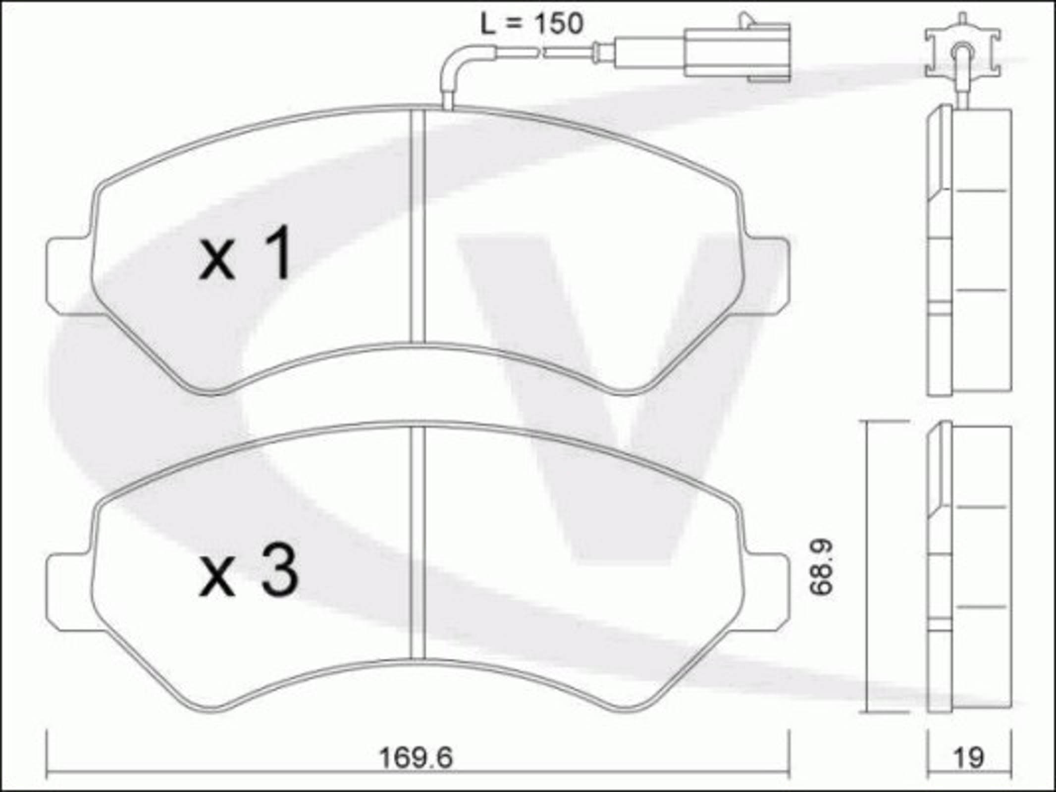 V42-0094 VAICO Комплект тормозных колодок, дисковый тормоз