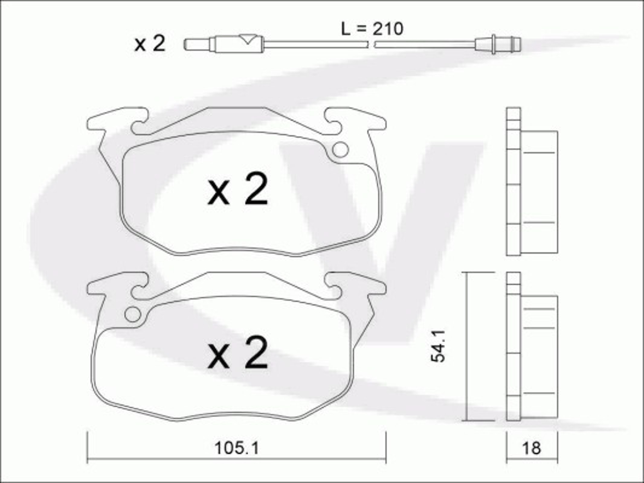 V42-4103 VAICO Колодки тормозные дисковые