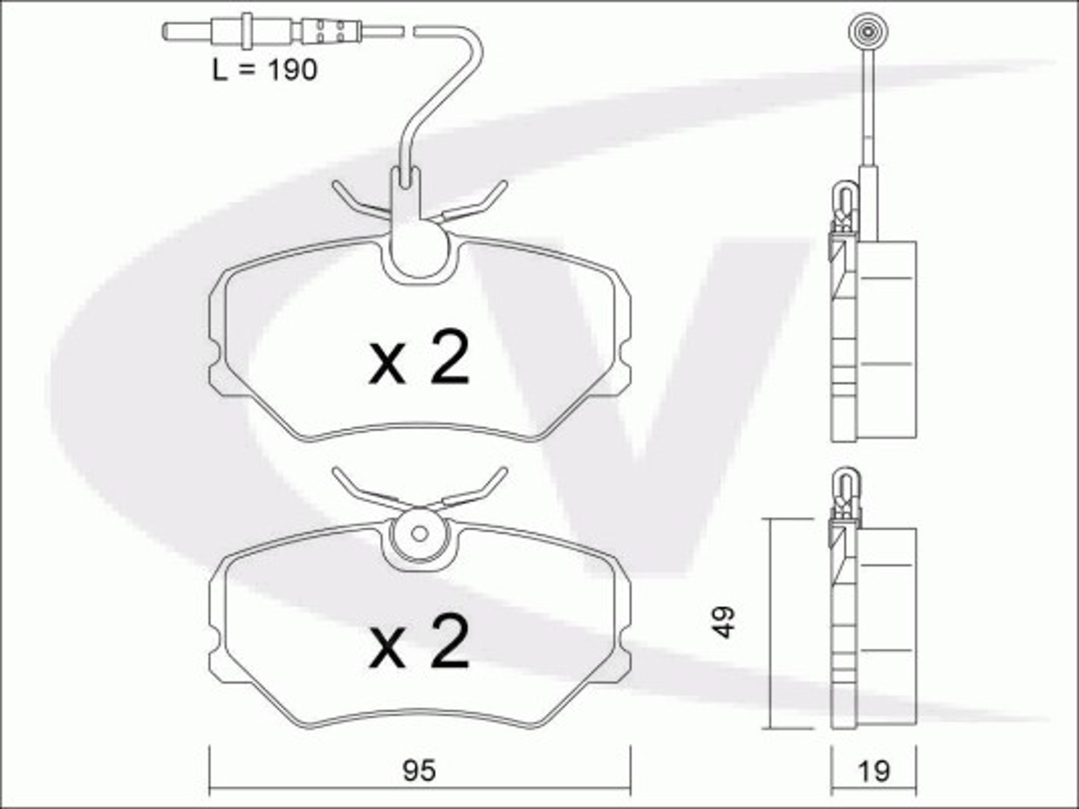 V42-4105 VAICO Колодки тормозные дисковые