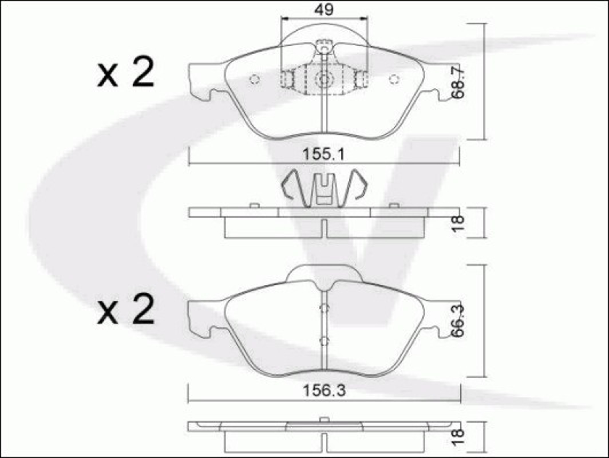 V46-0134 VAICO Колодки тормозные дисковые