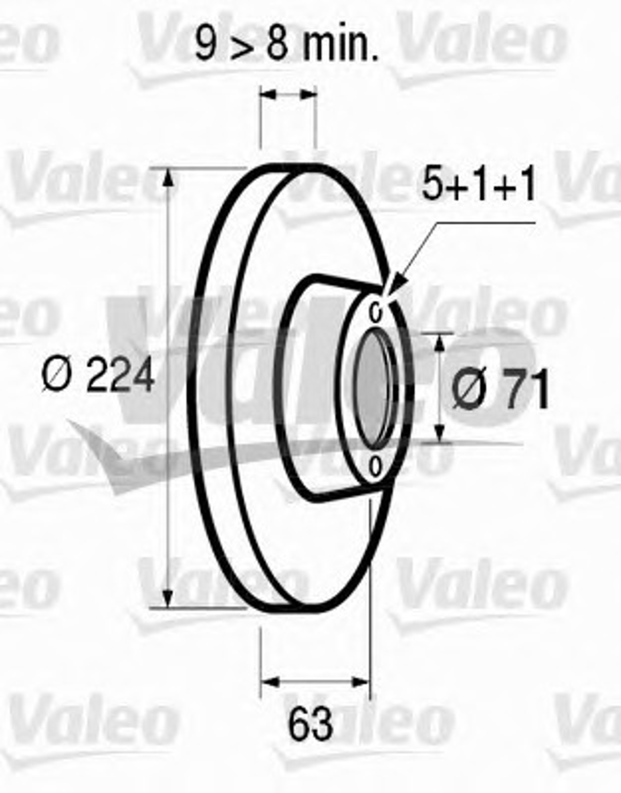 186144 VALEO Диск тормозной