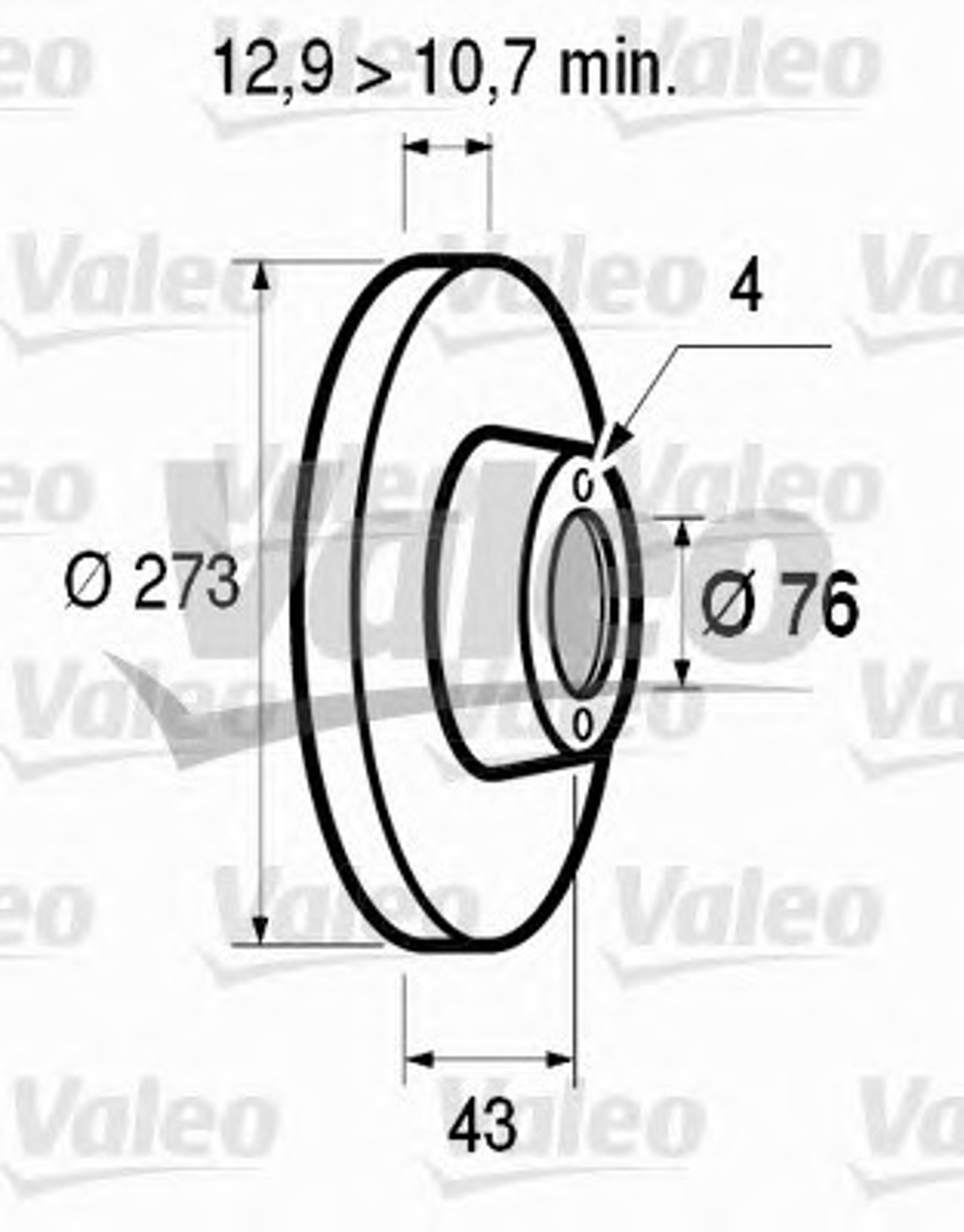 Диск тормозной VALEO 186202