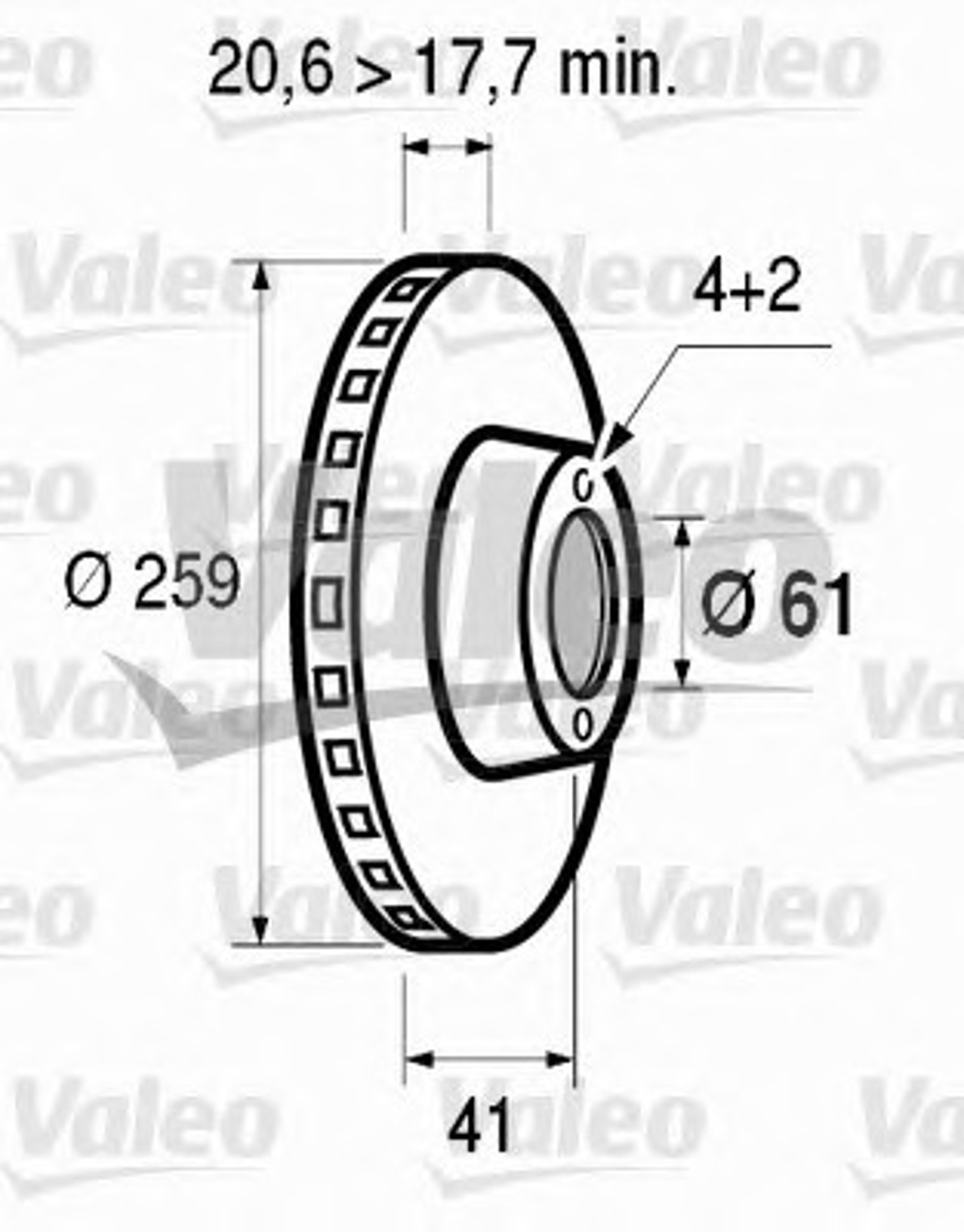 186208 VALEO Диск тормозной