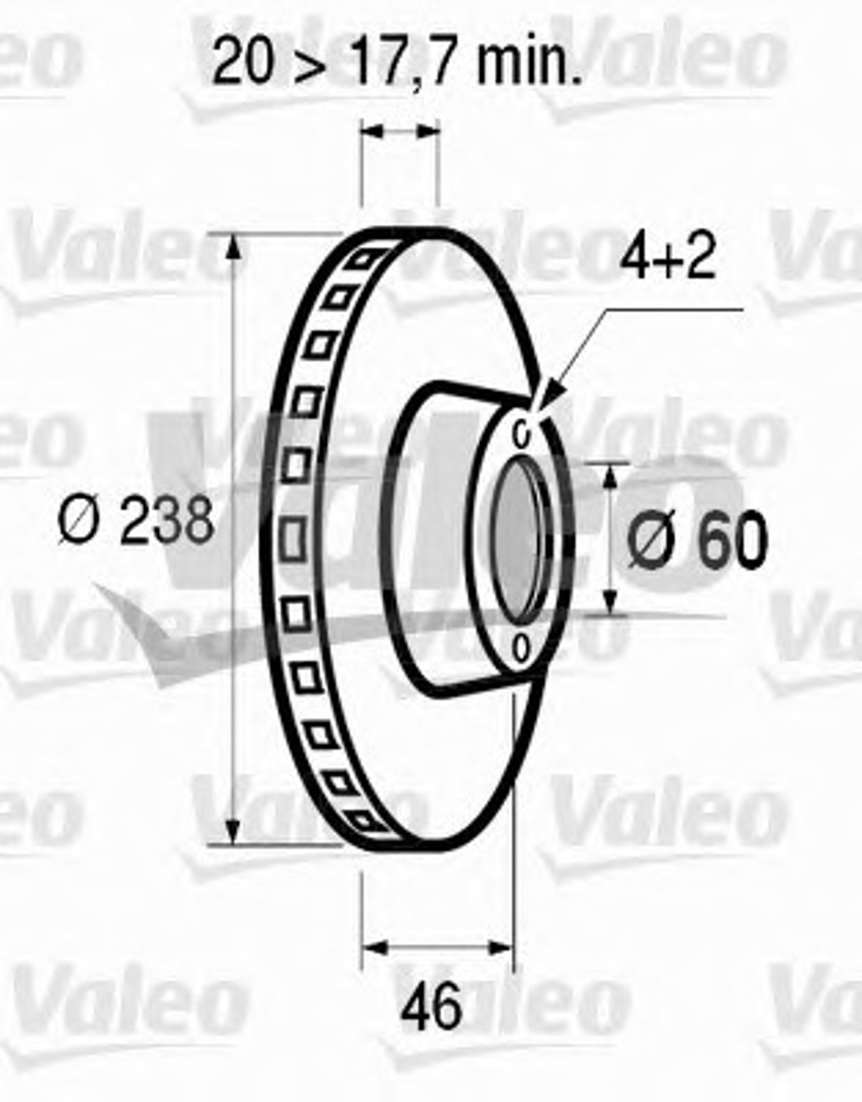 Диск тормозной VALEO 186215
