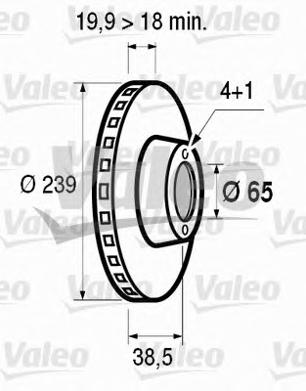 186246 VALEO Диск тормозной