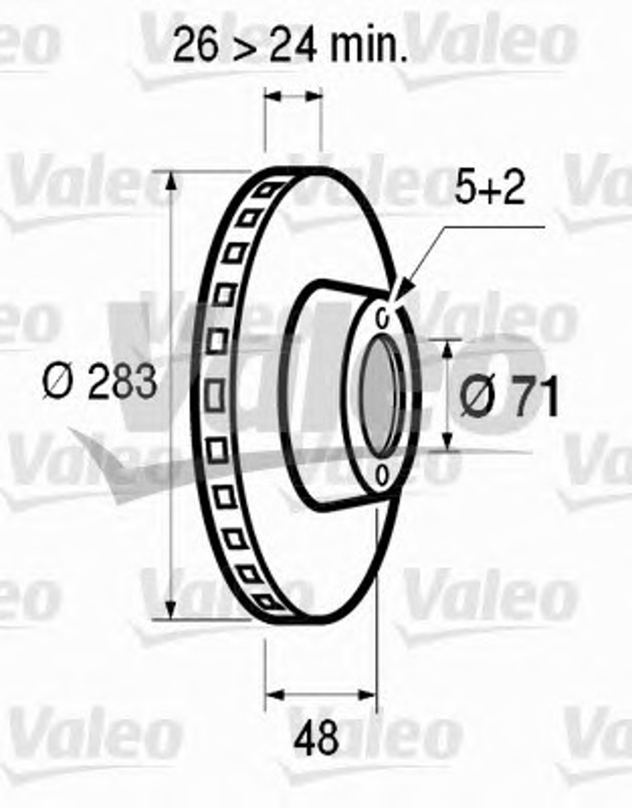 186303 VALEO Диск тормозной