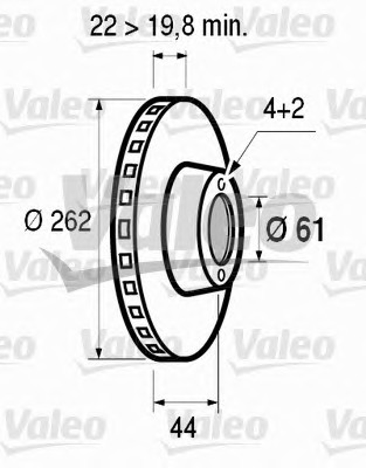 186304 VALEO Тормозной диск