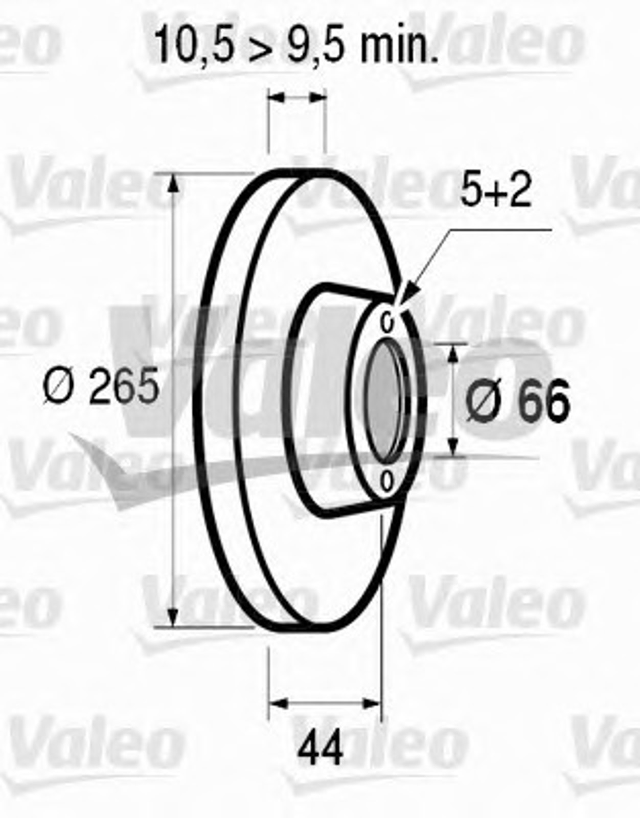 186307 VALEO Диск тормозной