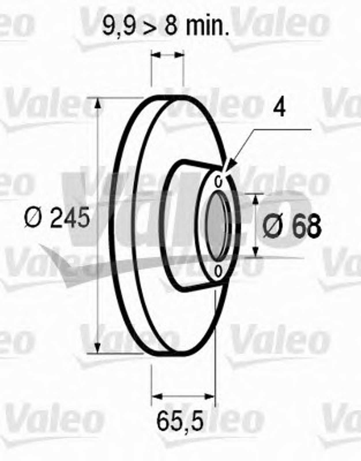 186409 VALEO Диск тормозной