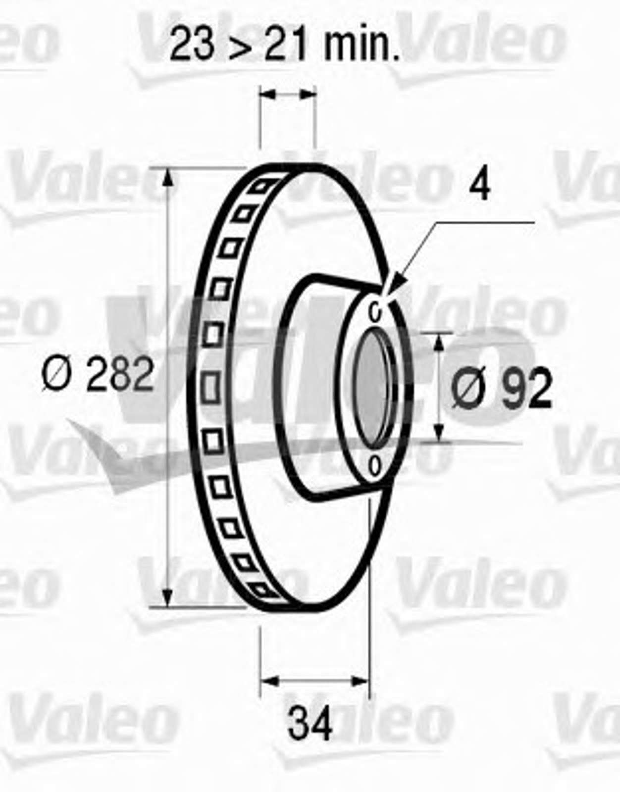 186439 VALEO Диск тормозной