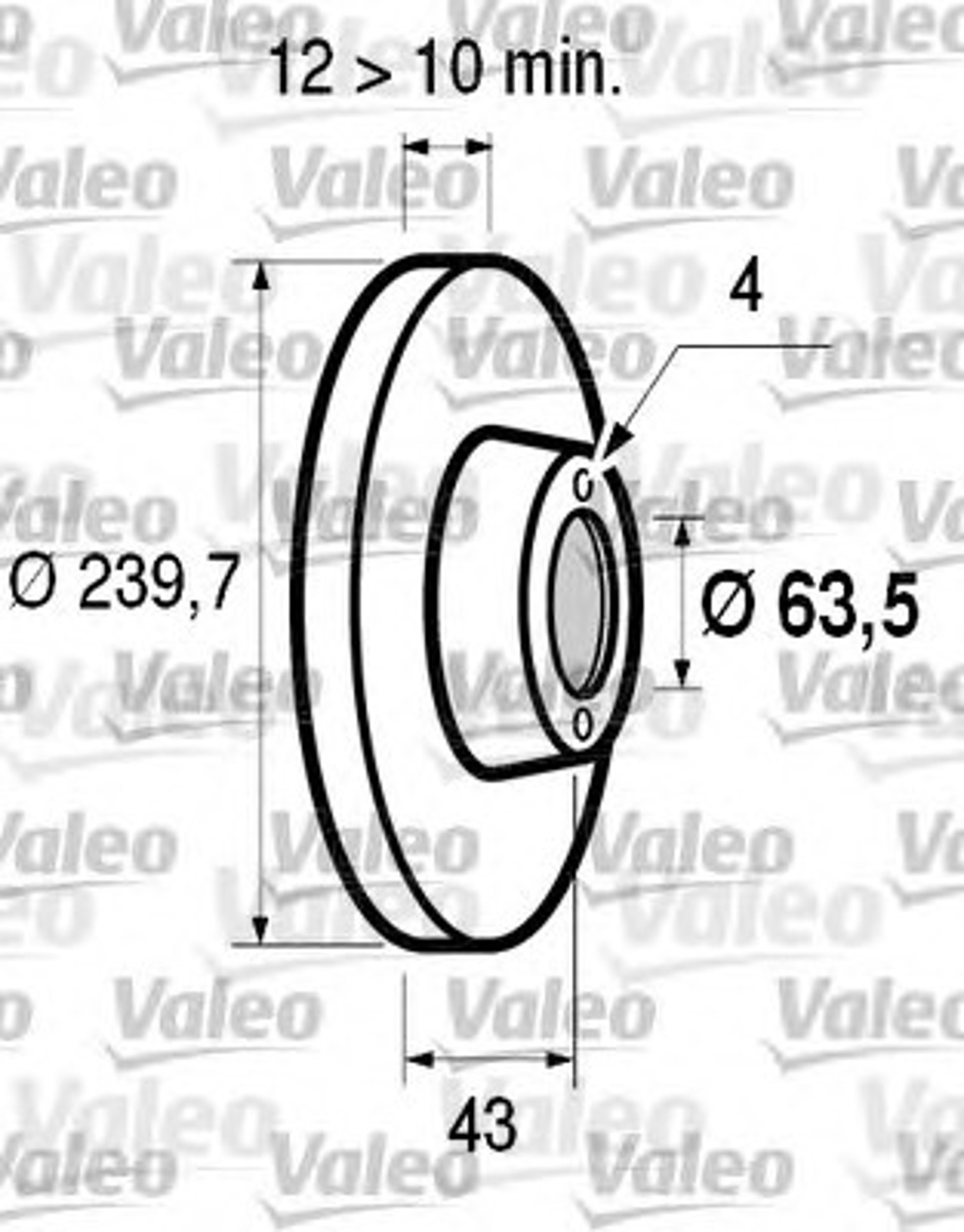 Диск тормозной VALEO 186529