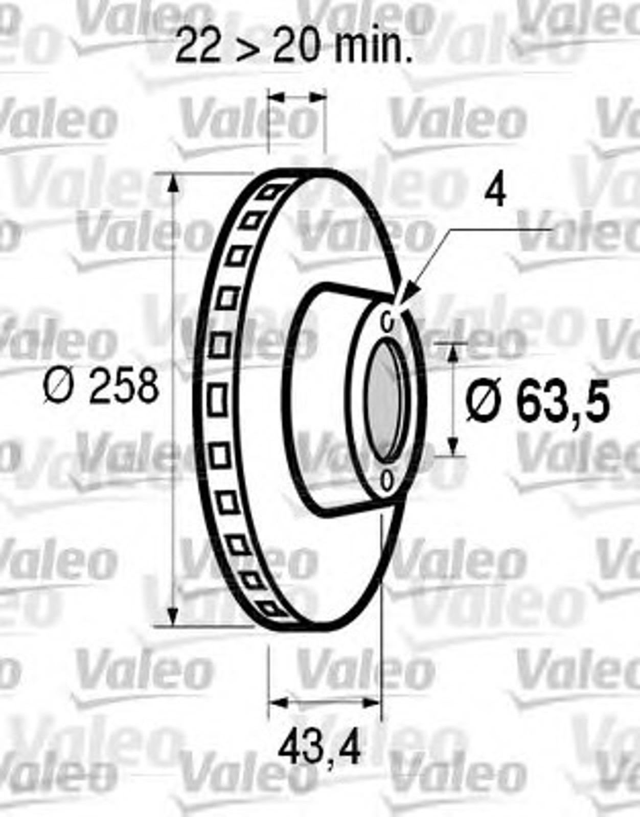 Тормозной диск VALEO 186560