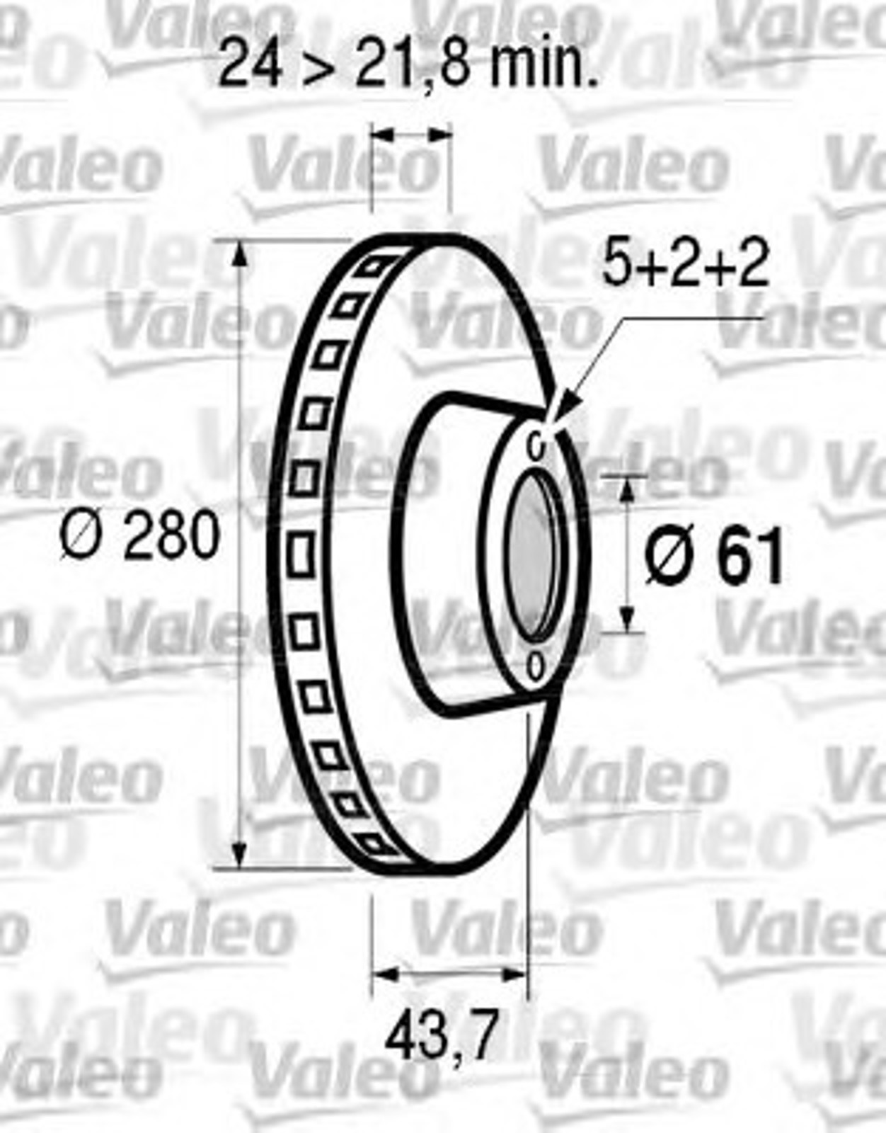 Диск тормозной VALEO 186600