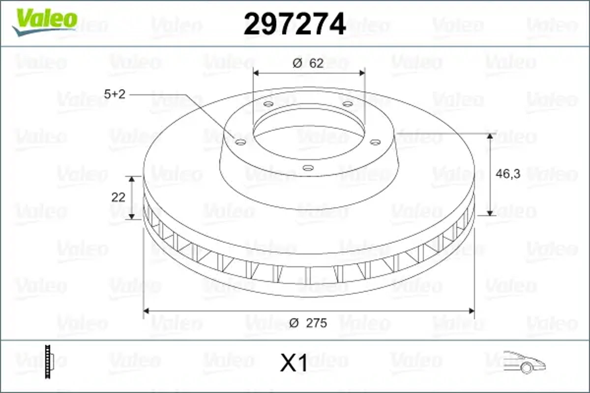 Диск тормозной VALEO 297274