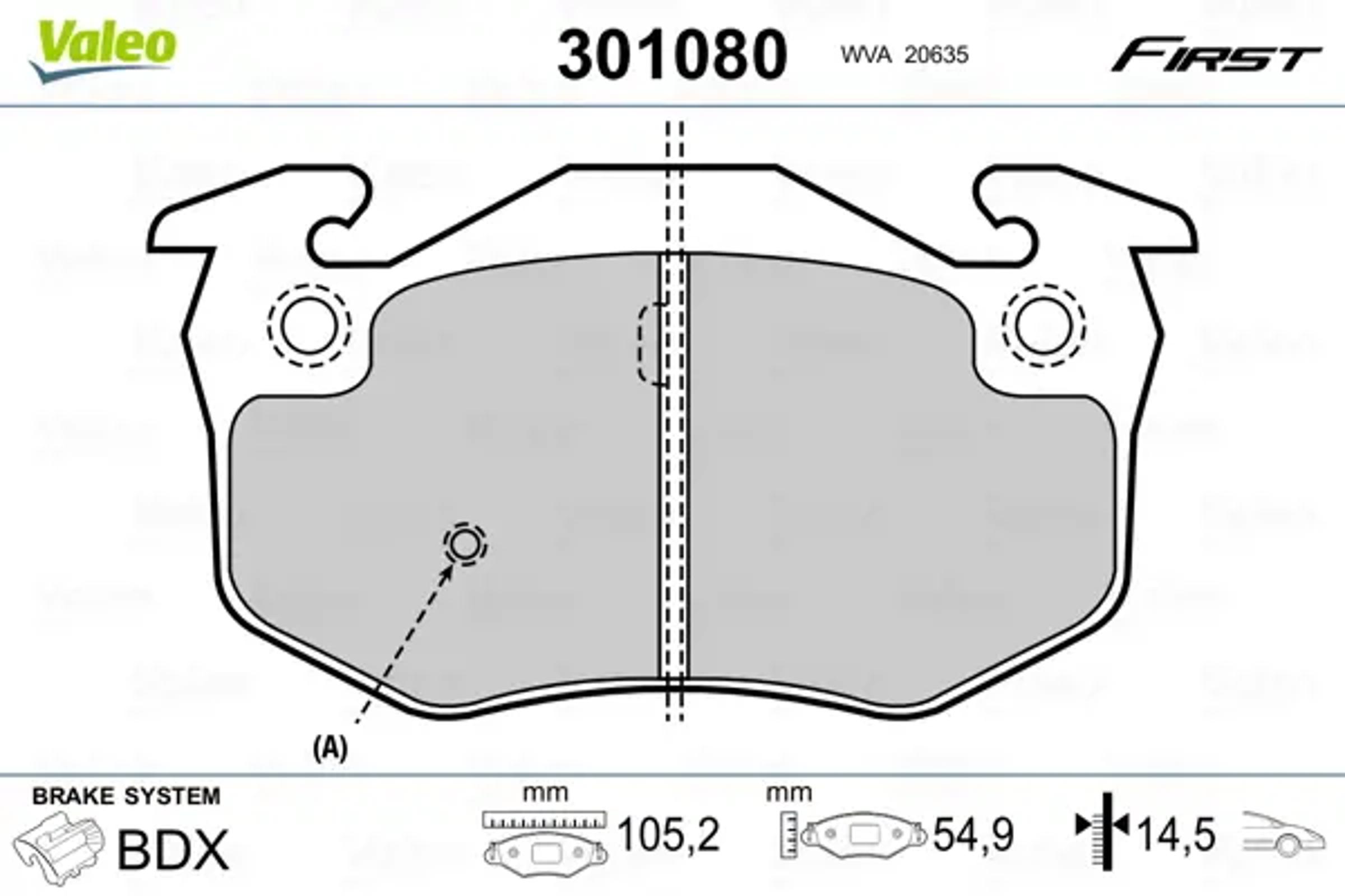 301080 VALEO Колодки тормозные дисковые