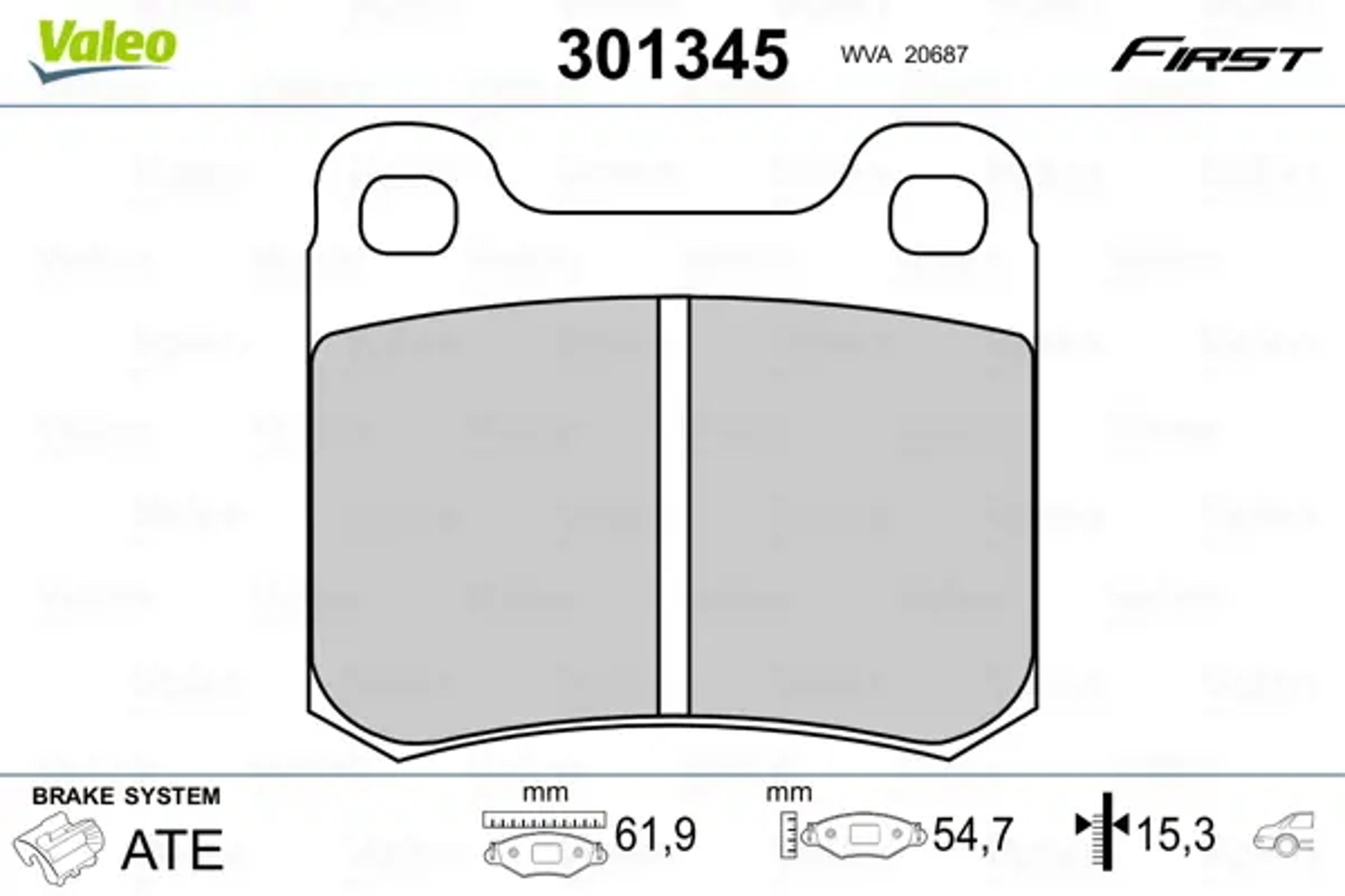 301345 VALEO Колодки тормозные дисковые