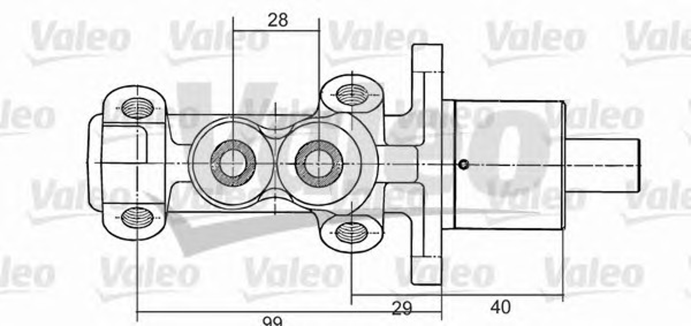 Цилиндр тормозной главный VALEO 350704