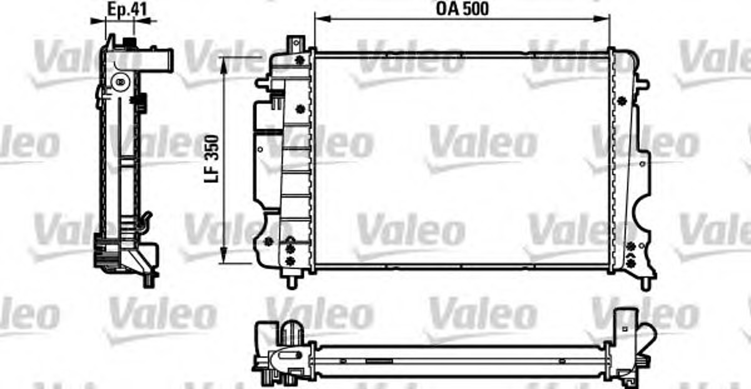 Радиатор системы охлаждения VALEO 732123