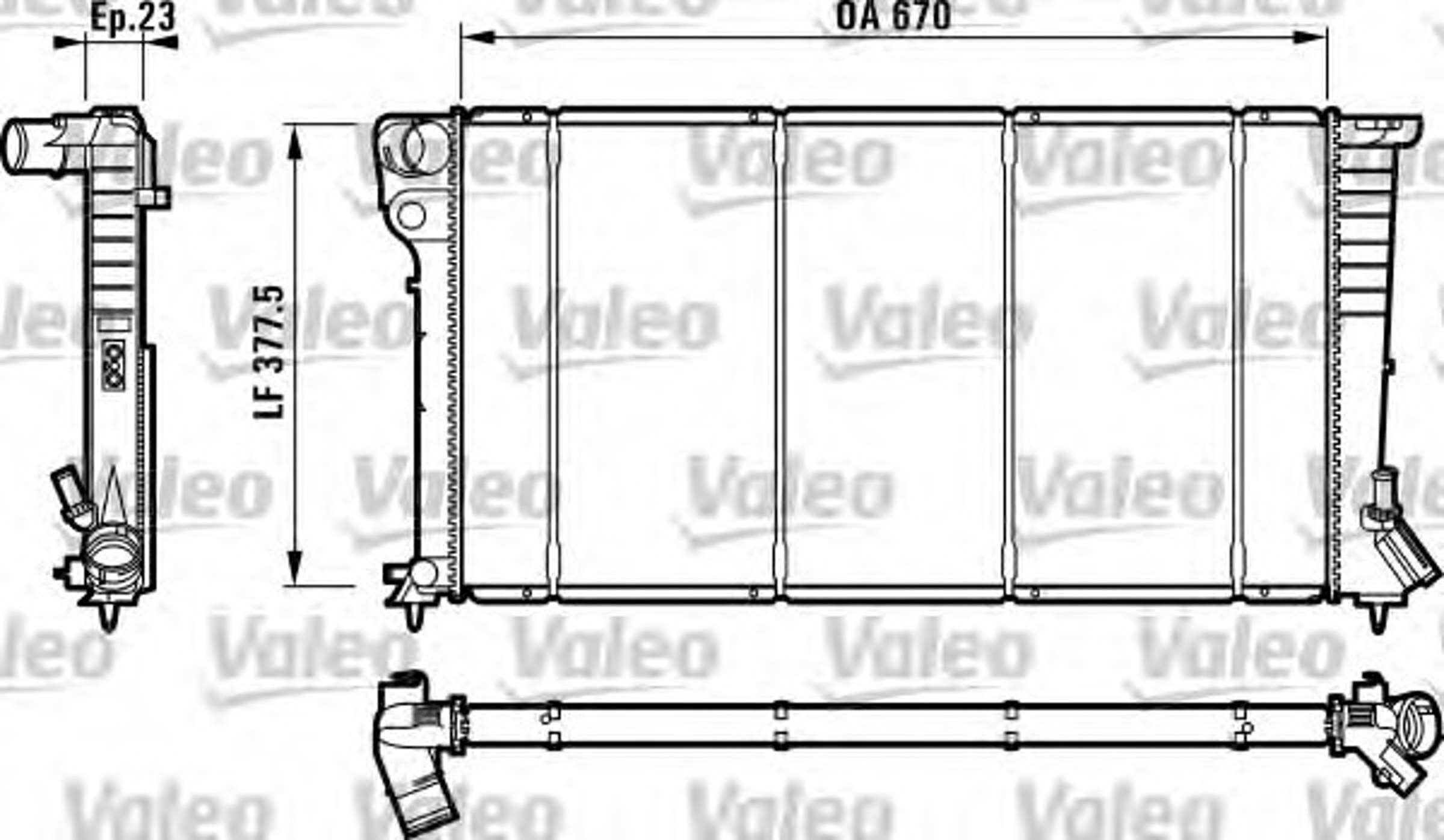 Радиатор системы охлаждения VALEO 732517