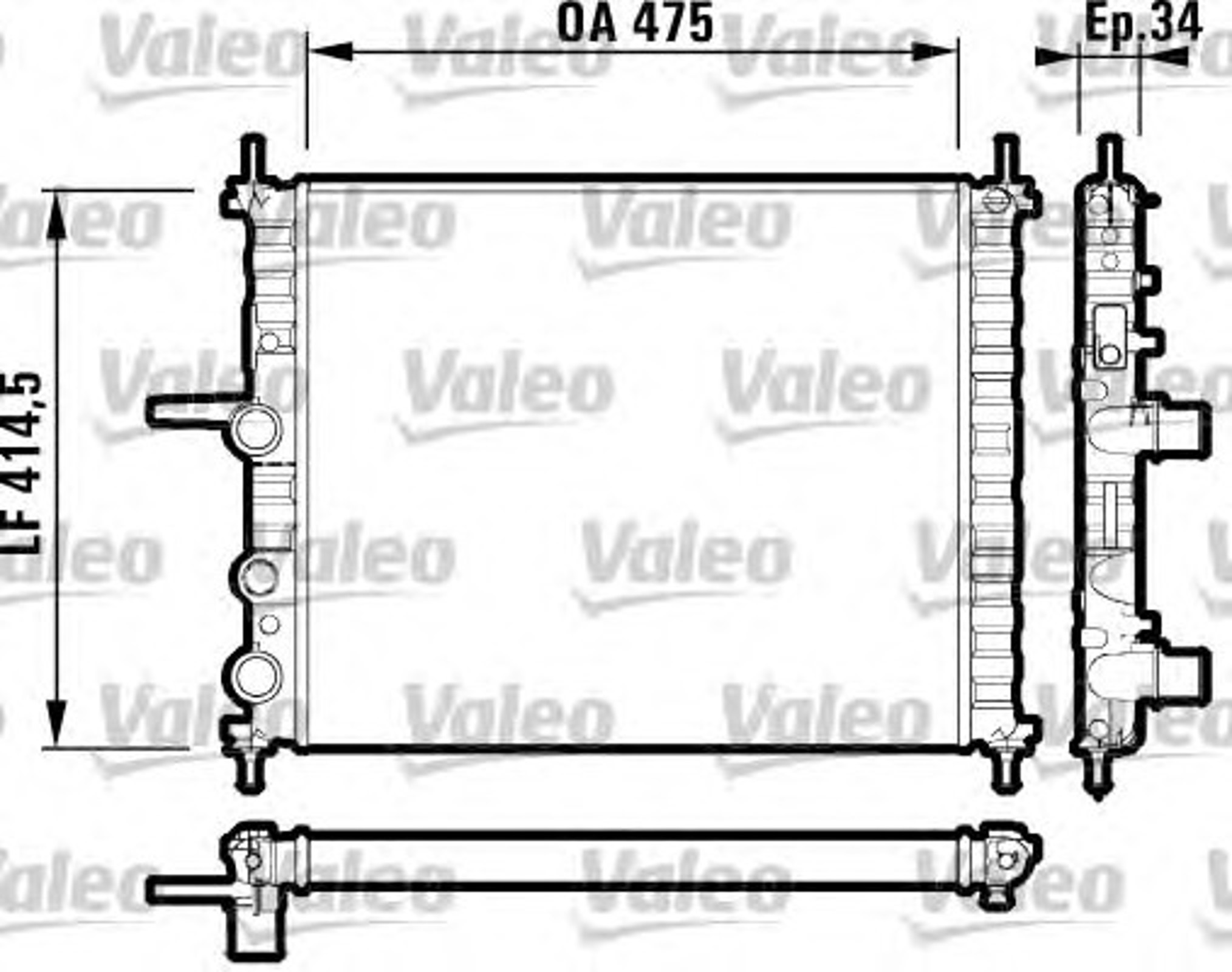 Радиатор системы охлаждения VALEO 732557
