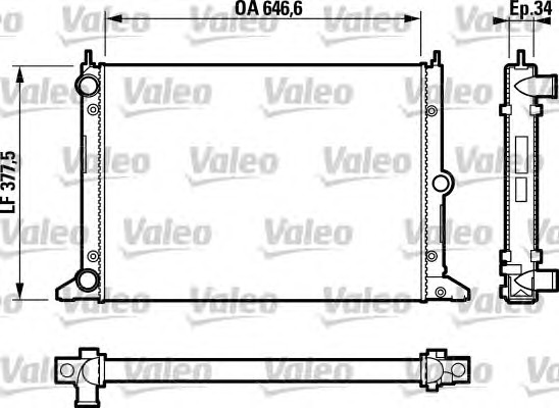 Радиатор системы охлаждения VALEO 732797
