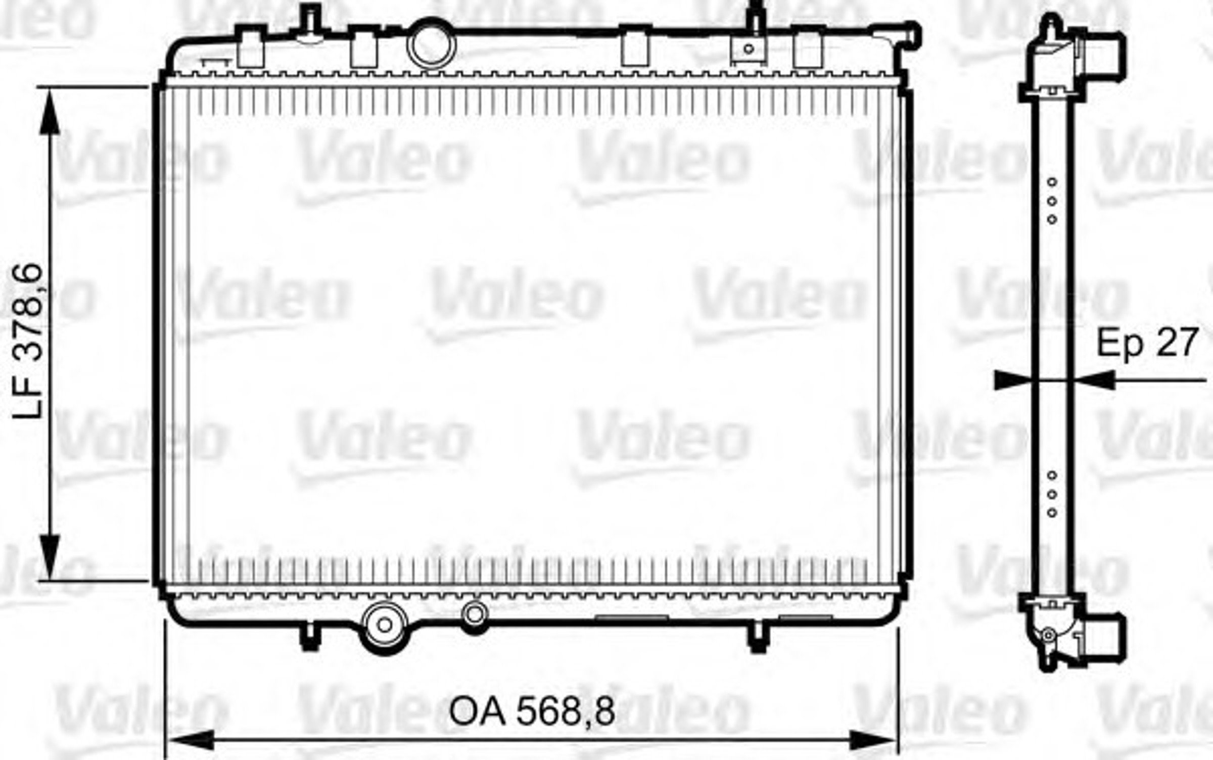 Радиатор системы охлаждения VALEO 735598