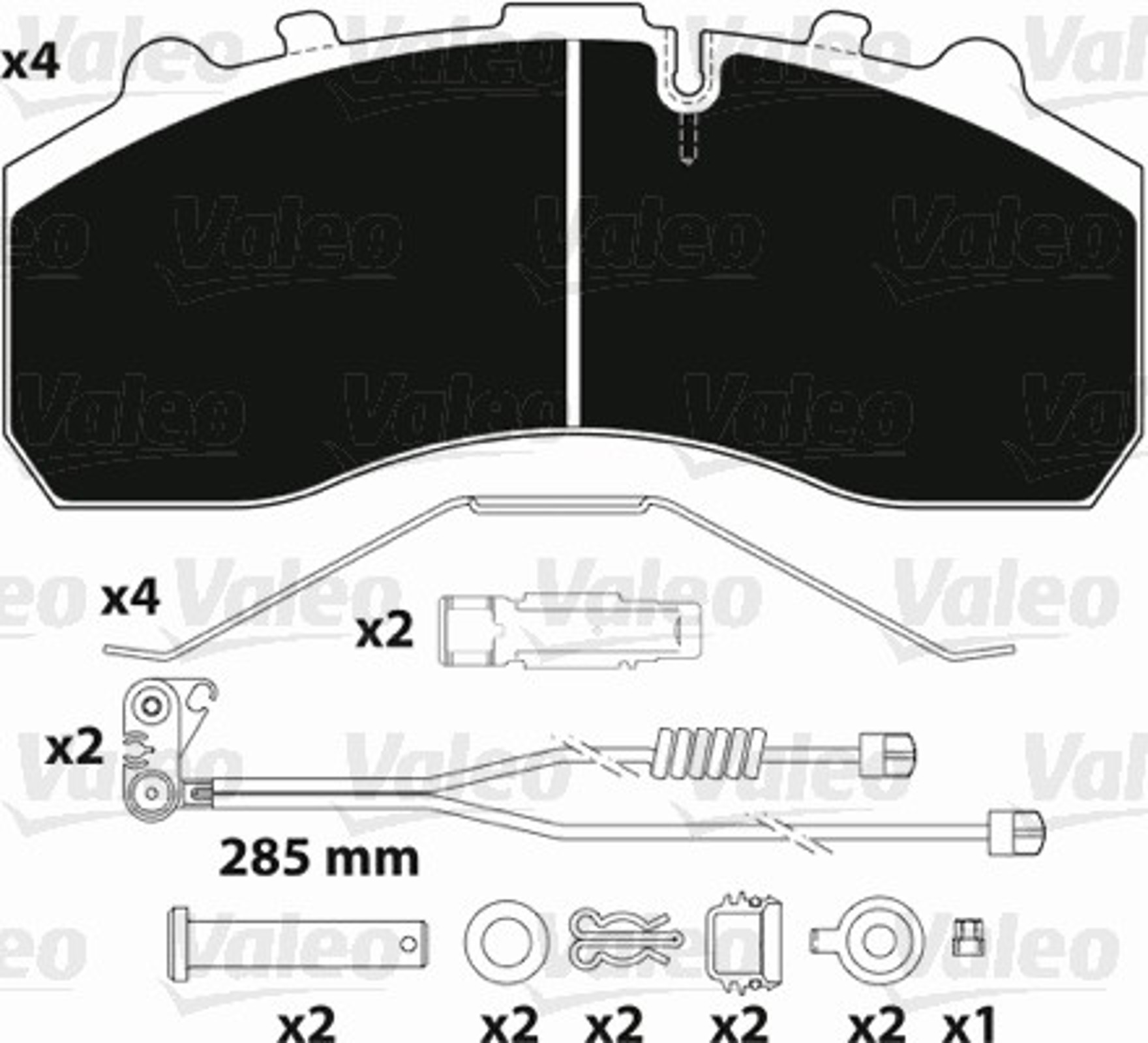 882201 VALEO Комплект тормозных колодок, дисковый тормоз