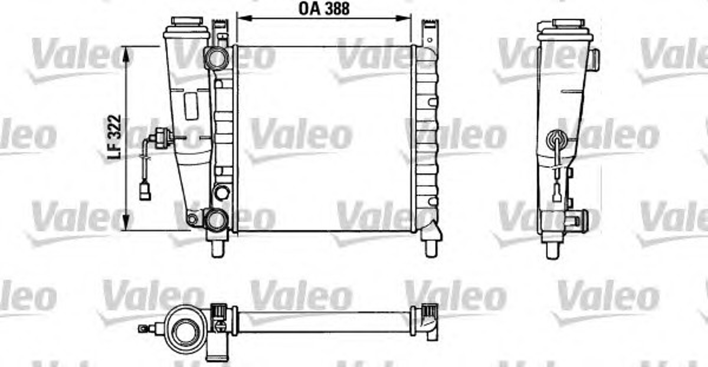 Радиатор системы охлаждения VALEO 883827
